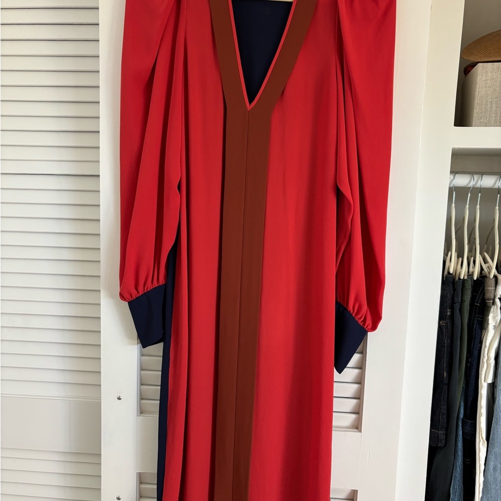 BCBGMaxAzria Red and Black Long Sleeve Dress